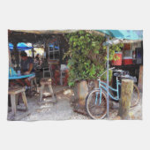 Blauwe fiets theedoek (Horizontaal)