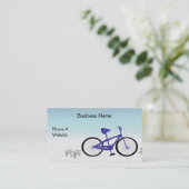Blauwe fiets visitekaartje (Staand voorkant)
