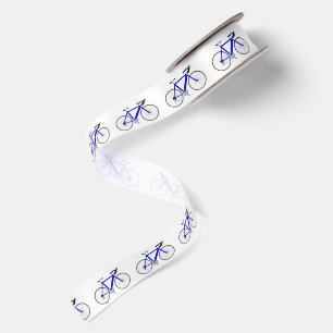 Blauwe fietsen op wit lint