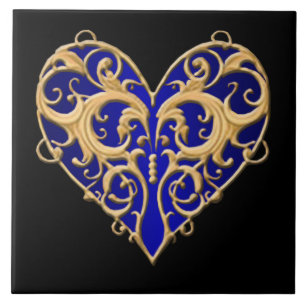 Blauwe Filigree Harttegel Tegeltje