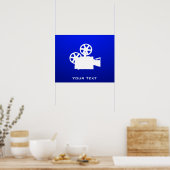 Blauwe filmcamera poster (Keuken)