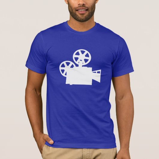 Blauwe filmcamera t-shirt (Voorkant)