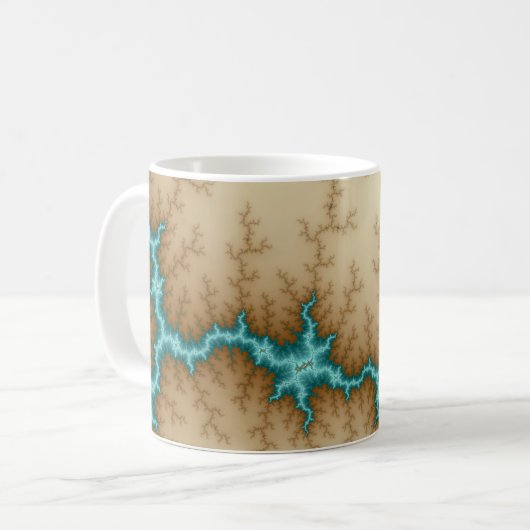 Blauwe flits - Fractal Mok (Voorkant links)