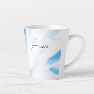 Blauwe Floral afdrukken Kleine latte Mok