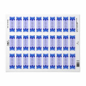 Blauwe Floral  Art Etiketten (Full Sheet)