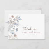 Blauwe Floral Bedankkaart (Voorkant)