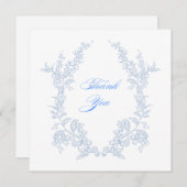 Blauwe Floral Bedankkaart (Voorkant / Achterkant)