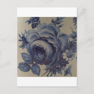 Blauwe Floral Briefkaart