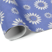  Blauwe Floral Cadeaupapier (Rol Hoek)