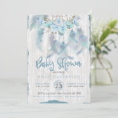 Blauwe Floral DreamCatcher BOHO Tribal Baby shower Kaart (Staand voorkant)