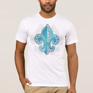 Blauwe Floral Fleur #3 T-shirt