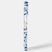 Blauwe Floral Girly Monogram Initiaal Case-Mate iPhone Case (Achterkant / Rechts)