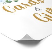 Blauwe Floral Greenery Elephant Moon Kaarten en Gi Poster (Hoek)