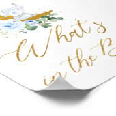 Blauwe Floral Greenery Elephant Wat zit er in de t Poster (Hoek)