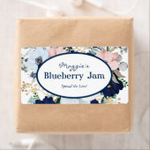Blauwe Floral Jar Labels (Insitu)