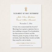 Blauwe Floral katholieke bruiloft Kaart (Achterkant)