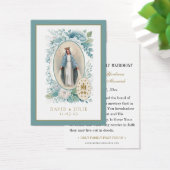 Blauwe Floral katholieke bruiloft Kaart (Bureau)