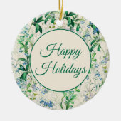  Blauwe Floral Keramisch Ornament (Voorkant)