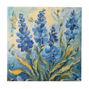 Blauwe Floral keramische tegel Tegeltje