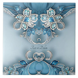 Blauwe  Floral Keramische Tegel Tegeltje