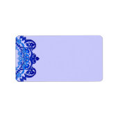 Blauwe Floral Kunstblanco Adresetiketten Etiket (Voorkant)