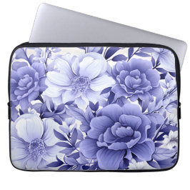 Blauwe Floral Laptop Sleeve