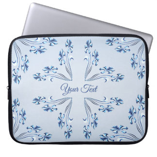 Blauwe Floral laptophoes Laptop Sleeve