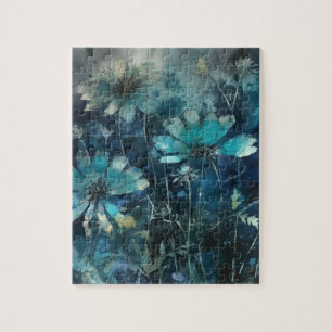 Blauwe Floral Legpuzzel