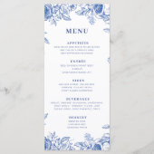 Blauwe Floral Menu (Voorkant)