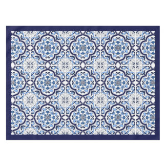 Blauwe  Floral Middellandse Zee Siciliaanse Tegel Tafelkleed