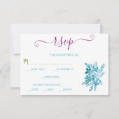 Blauwe Floral Ocean RSVP kaarten (Voorkant)