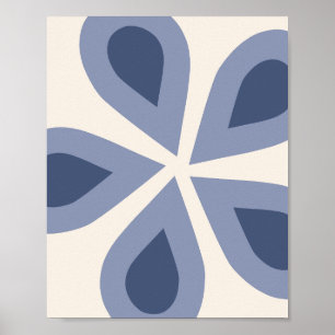 Blauwe Floral Poster