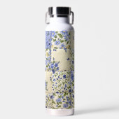 Blauwe Floral Quilt Waterfles (Voorkant)