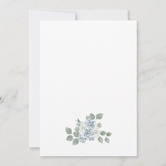Blauwe Floral slaat de datum op Save The Date (Achterkant)