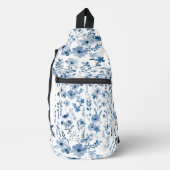 Blauwe Floral Sling Bag (Voorkant)