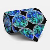 Blauwe Floral Stropdas (Opgerold)