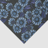 Blauwe Floral Tissuepapier (Detail)