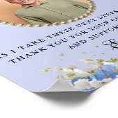 Blauwe Floral Vader van de Bride Dank u Gift Poster (Hoek)