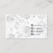 Blauwe  Floral Visitekaartje (Achterkant)