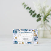 Blauwe  Floral Visitekaartje (Staand voorkant)