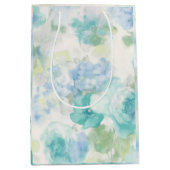 Blauwe Floral Waterverf bruiloft Medium Cadeauzakje (Voorkant)