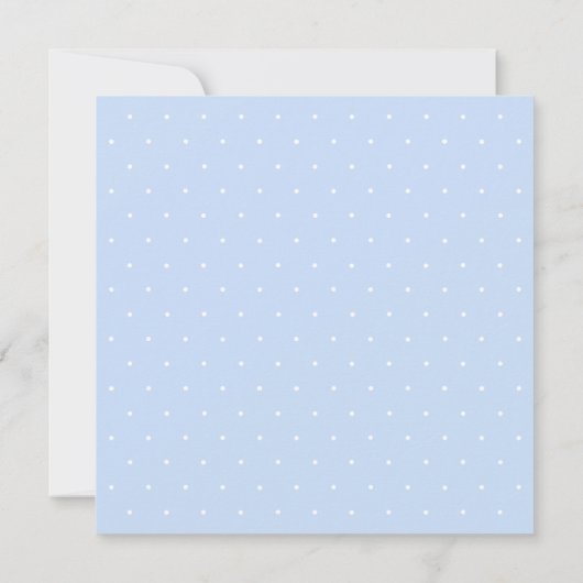 Blauwe Floral Waterverf met Stippen Baby Sprinkle Kaart (Achterkant)