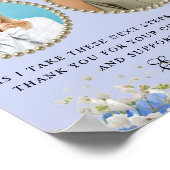 Blauwe Florale Ouders van de Bride Dank u Gift Poster (Hoek)