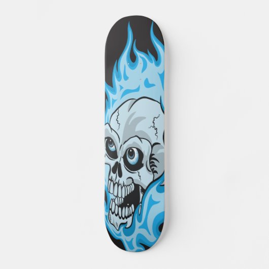 Blauwe fluitschedel skateboard (Voorkant)