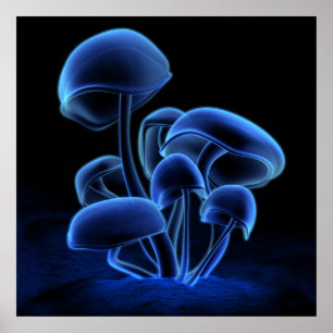 Blauwe fluorescentie (Square) Poster