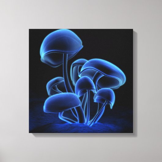 Blauwe fluorescentieplein canvas afdruk (Voorkant)