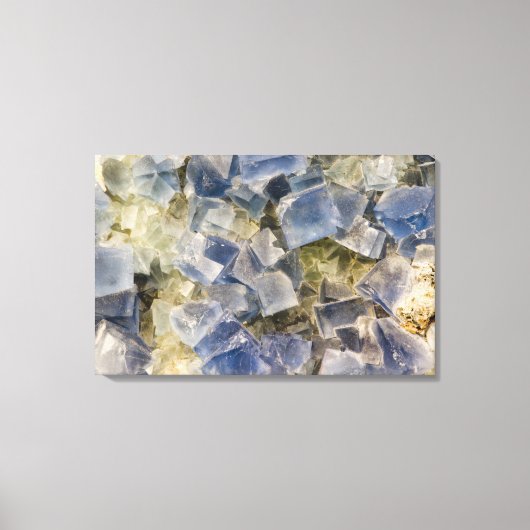 Blauwe fluorietkristallen in matrix canvas afdruk (Voorkant)