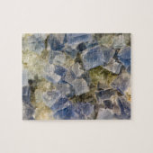 Blauwe fluorietkristallen in matrix legpuzzel (Horizontaal)