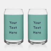 Blauwe Folk Art Forel/Zalm Blikvorm Glas (Achterkant)