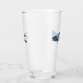 Blauwe Folk Art Forel/Zalm Glas (Rechts)